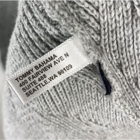 Tommy Bahama Sweater Size Large Mens Gray Silver Basket Weave Ocean Crest Crew - Picture 6 of 7